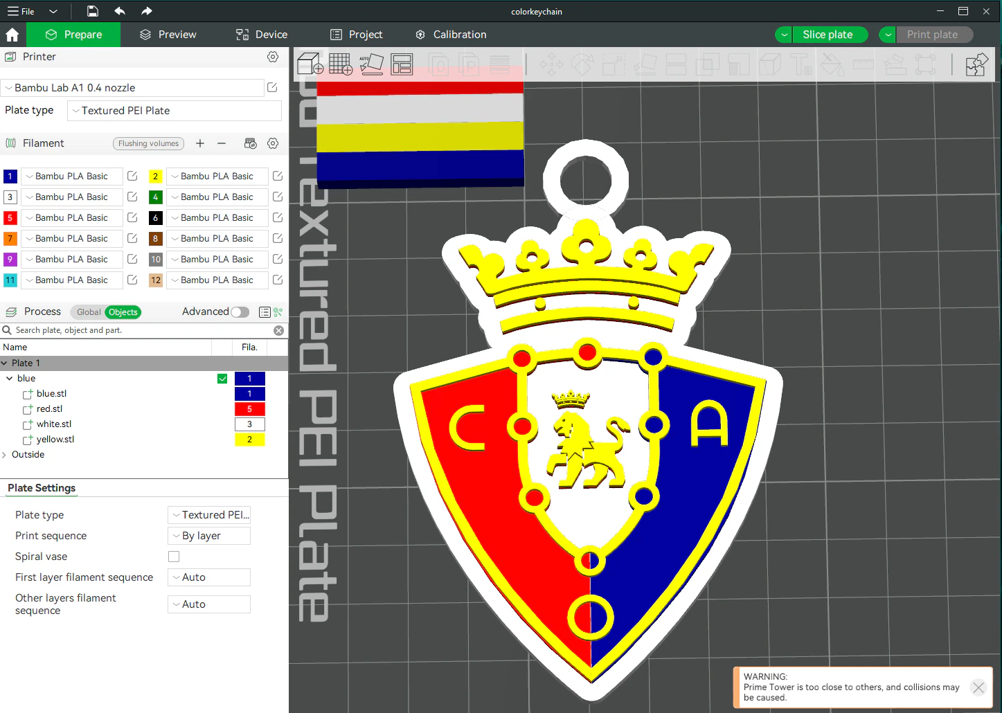 La Liga Osasuna Keychain Shield color printable and renderable 3D Print Model .c4d .max .obj .3ds .fbx .stl .blend 