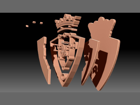 La Liga Osasuna Keychain Shield color printable and renderable 3D Print Model