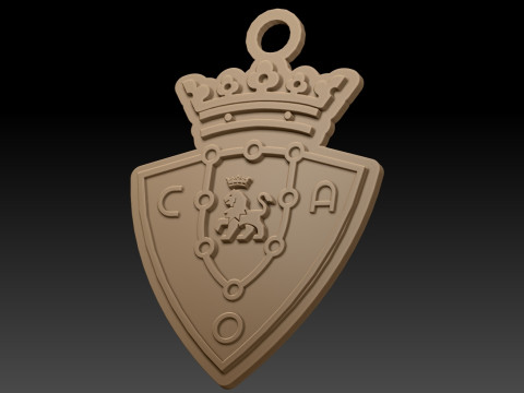 La Liga Osasuna Keychain Shield color printable and renderable 3D Print Model