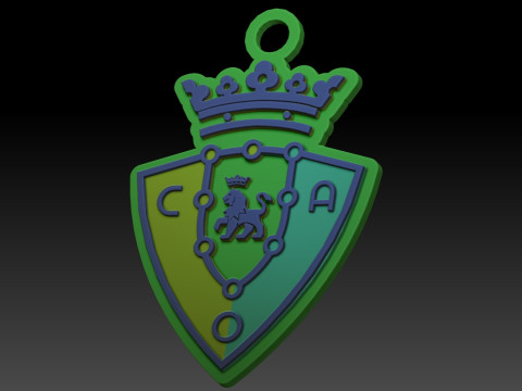 La Liga Osasuna Keychain Shield color printable and renderable 3D Print Model