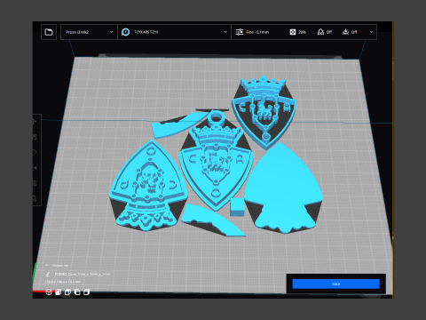 La Liga Osasuna Keychain Shield color printable and renderable 3D Print Model