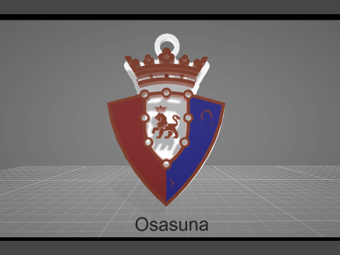 La Liga Osasuna Keychain Shield color printable and renderable 3D Print Model