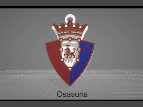 La Liga Osasuna Keychain Shield color printable and renderable 3D Print Model