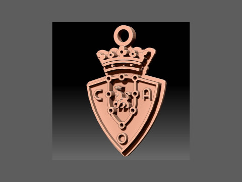 La Liga Osasuna Keychain Shield color printable and renderable 3D Print Model