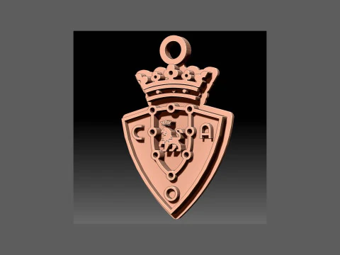 La Liga Osasuna Keychain Shield color printable and renderable 3D Print Model