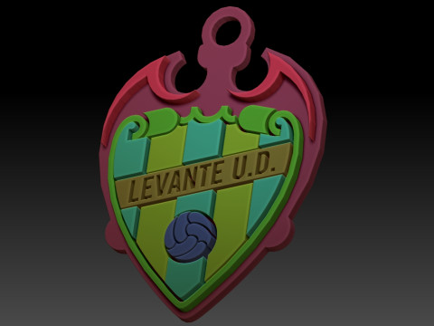La Liga Levante Keychain Shield color printable and renderable Modèles 3D en vedette