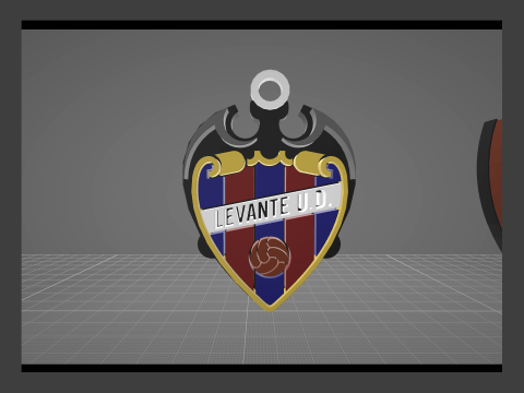 La Liga Levante Keychain Shield color printable and renderable Modèles 3D en vedette
