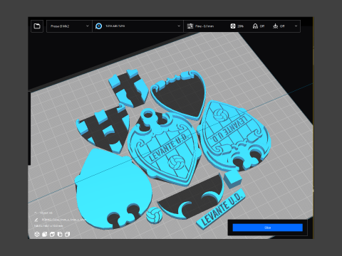 La Liga Levante Keychain Shield color printable and renderable Modèles 3D en vedette