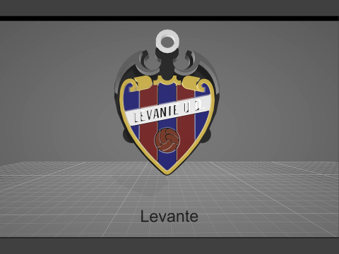 La Liga Levante Keychain Shield color printable and renderable Modèles 3D en vedette