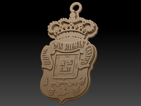 La Liga Las Palmas Keychain Shield color printable and renderable 3D 프린트 모델
