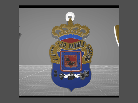 La Liga Las Palmas Keychain Shield color printable and renderable 3D 프린트 모델