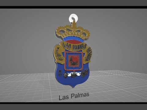 La Liga Las Palmas Keychain Shield color printable and renderable 3D 프린트 모델