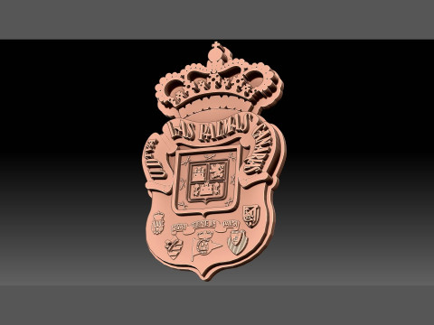 La Liga Las Palmas Keychain Shield color printable and renderable 3D 프린트 모델