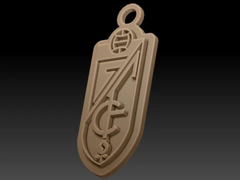 La Liga Granada Keychain Shield color printable and renderable 3D Print Model