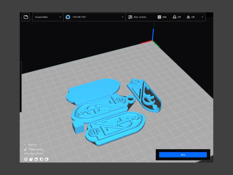 La Liga Granada Keychain Shield color printable and renderable 3D Print Model