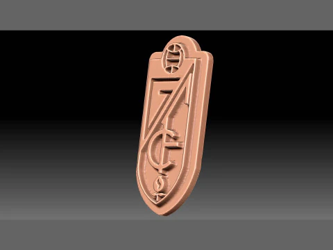 La Liga Granada Keychain Shield color printable and renderable 3D Print Model