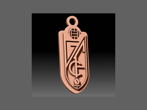 La Liga Granada Keychain Shield color printable and renderable 3D Print Model