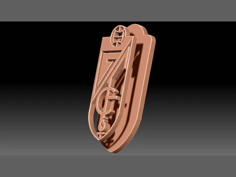 La Liga Granada Keychain Shield color printable and renderable 3D Print Model