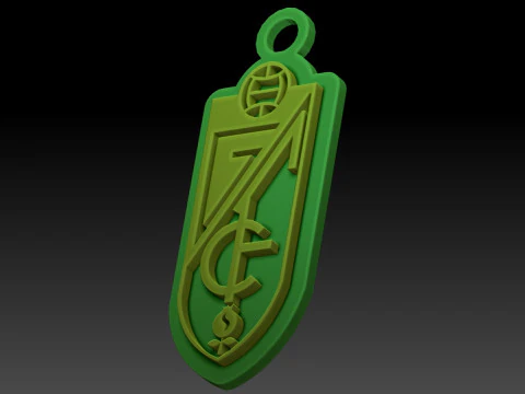 La Liga Granada Keychain Shield color printable and renderable 3D Print Model
