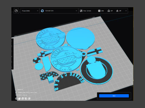 La Liga Getafe Keychain Shield color printable and renderable 3D Print Model