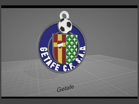 La Liga Getafe Keychain Shield color printable and renderable 3Dプリントモデル
