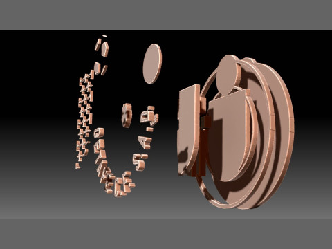La Liga Getafe Keychain Shield color printable and renderable 3Dプリントモデル