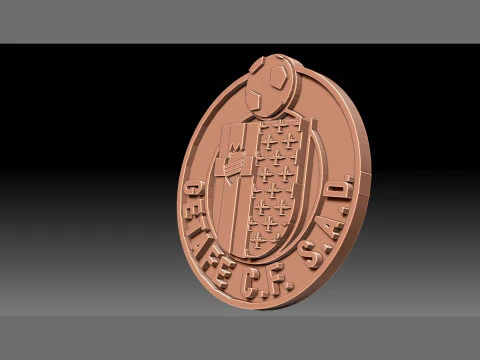 La Liga Getafe Keychain Shield color printable and renderable 3D Print Model