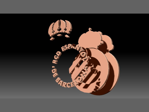 La Liga Espanyol Keychain Shield color printable and renderable 3D 프린트 모델