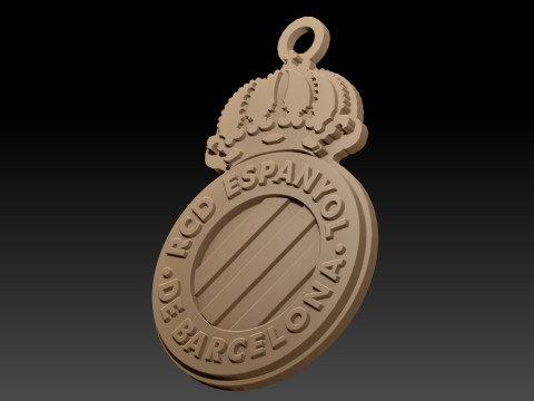 La Liga Espanyol Keychain Shield color printable and renderable 3D 프린트 모델