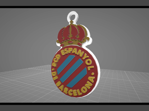 La Liga Espanyol Keychain Shield color printable and renderable 3D 프린트 모델