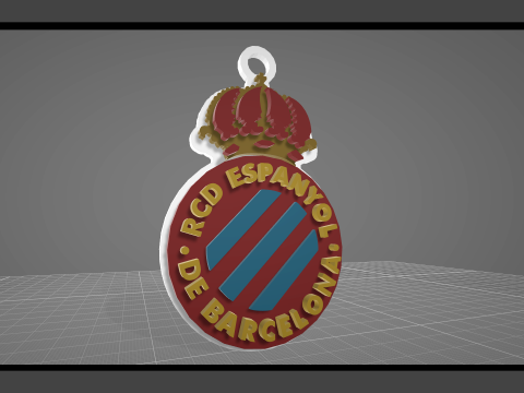 La Liga Espanyol Keychain Shield color printable and renderable 3D 프린트 모델