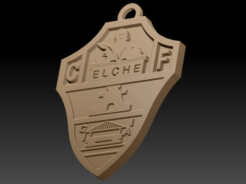 La Liga Elche Club Keychain Shield color printable and renderable 3D Принт Модель