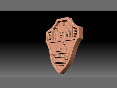 La Liga Elche Club Keychain Shield color printable and renderable 3D Принт Модель