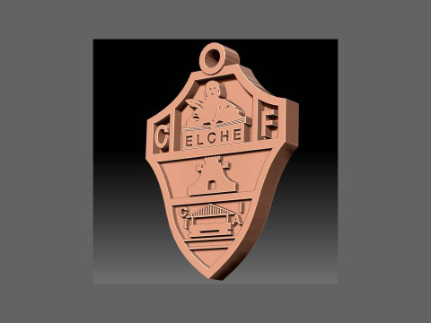 La Liga Elche Club Keychain Shield color printable and renderable 3D Принт Модель