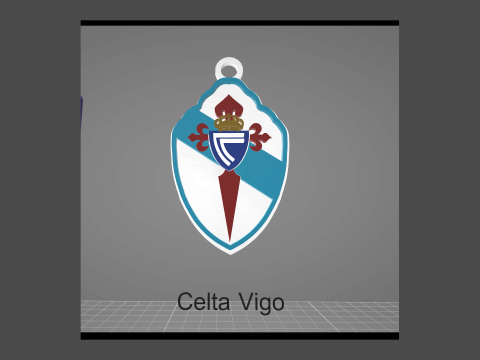La Liga Celta Vigo Keychain Shield color printable and renderable 3D-Druckmodell