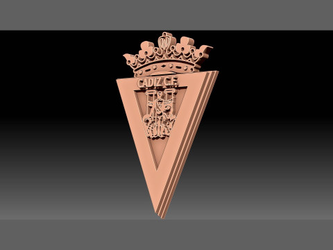La Liga Cdiz CF Keychain Shield color printable and renderable 3Dプリントモデル