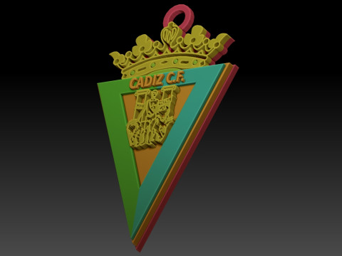La Liga Cdiz CF Keychain Shield color printable and renderable 3Dプリントモデル