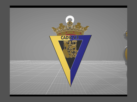 La Liga Cdiz CF Keychain Shield color printable and renderable 3Dプリントモデル