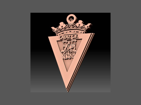 La Liga Cdiz CF Keychain Shield color printable and renderable 3Dプリントモデル