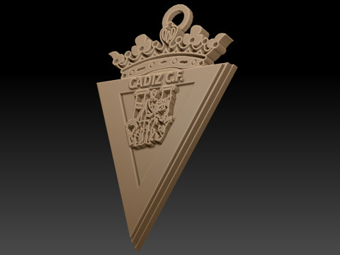 La Liga Cdiz CF Keychain Shield color printable and renderable 3Dプリントモデル
