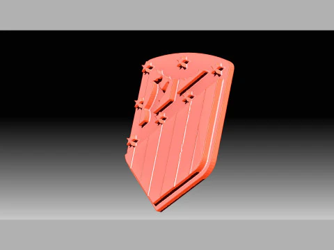 La Liga Atletico Madrid Keychain Shield color printable and renderable 3D Print Model