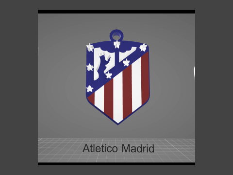 La Liga Atletico Madrid Keychain Shield color printable and renderable 3D-Druckmodell