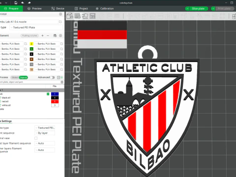 La Liga Athletic Bilbao Porte-cl&eacute;s Bouclier couleur imprimable et rendu Modèles 3D en vedette