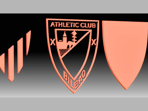 Tarcza do kluczy La Liga Athletic Bilbao w kolorze do wydrukowania i renderowania Model do druku 3D