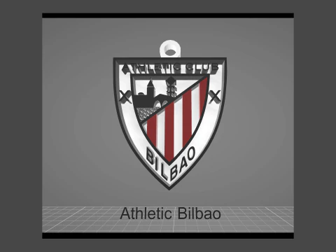 Tarcza do kluczy La Liga Athletic Bilbao w kolorze do wydrukowania i renderowania Model do druku 3D