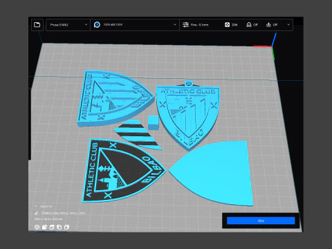 Tarcza do kluczy La Liga Athletic Bilbao w kolorze do wydrukowania i renderowania Model do druku 3D