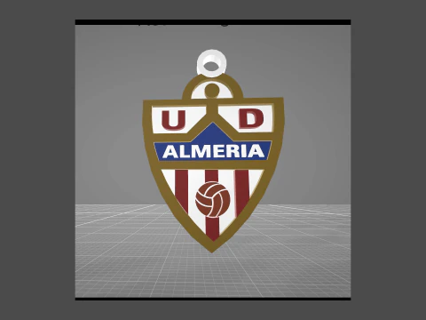 La Liga Almeria Keychain Shield colorido para impress&atilde;o e renderiza&ccedil;&atilde;o Modelo de Impressão 3D