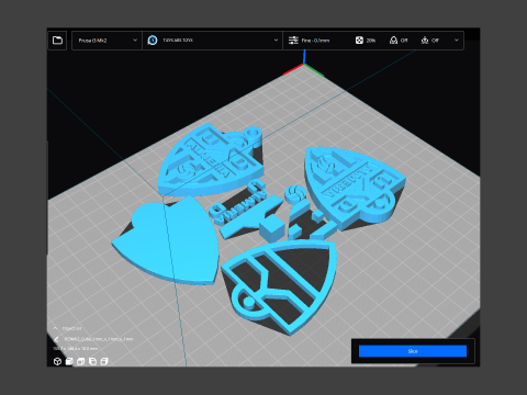 La Liga Almeria Keychain Shield color printable and renderable 3D 프린트 모델