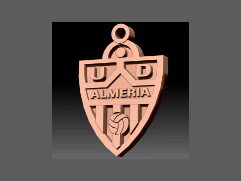 La Liga Almeria Keychain Shield colorido para impress&atilde;o e renderiza&ccedil;&atilde;o Modelo de Impressão 3D