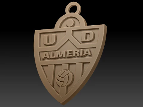 La Liga Almeria Keychain Shield colorido para impress&atilde;o e renderiza&ccedil;&atilde;o Modelo de Impressão 3D